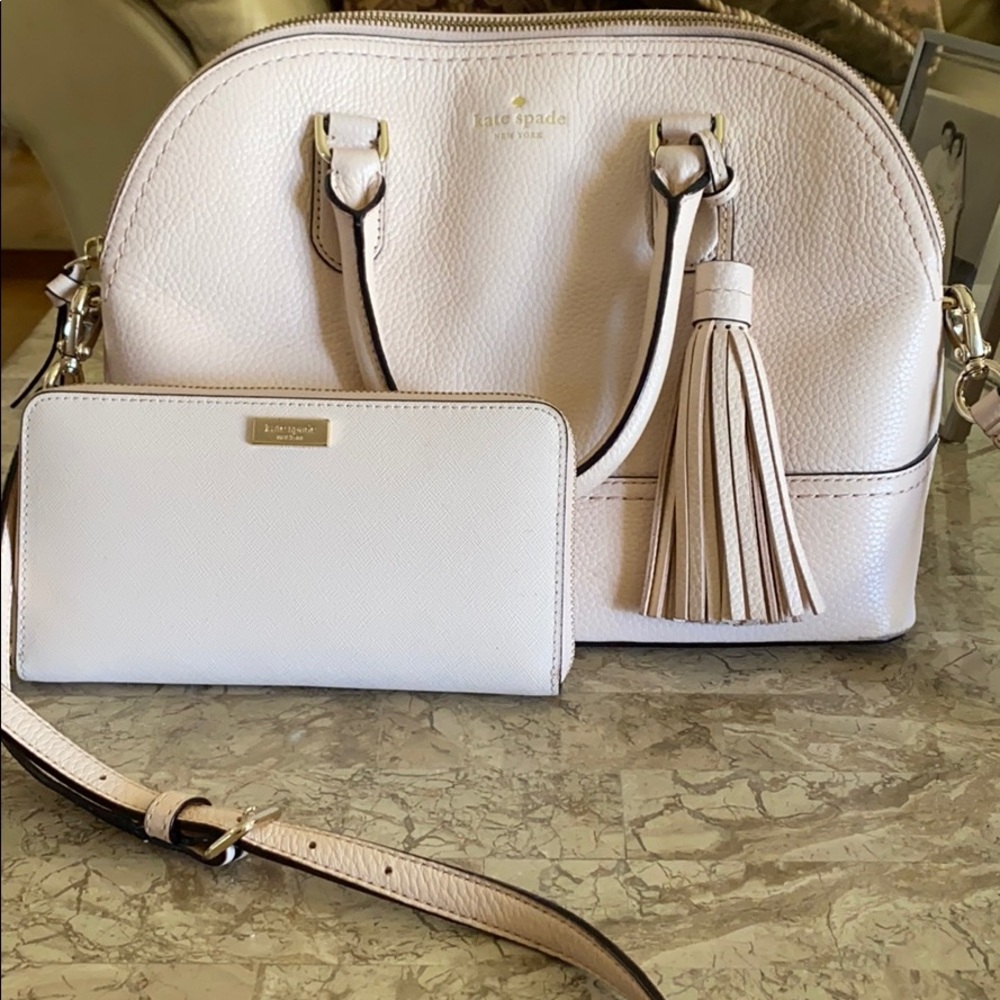 Kate Spade Purse & Matching Wallet (Blush)